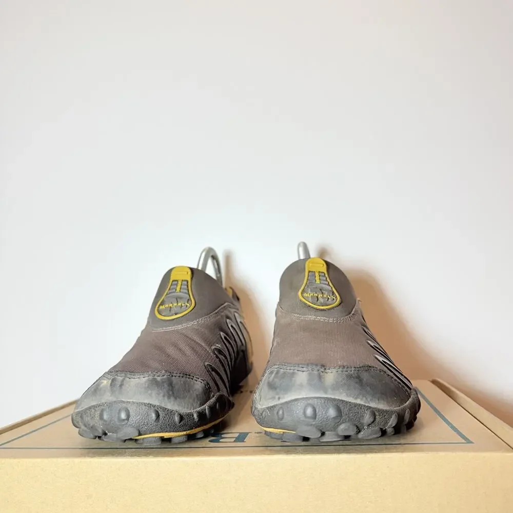 Merrell Men 7.5 Waterpro Continuum Water Shoes Grey Yellow Hiking Trail Sneakers